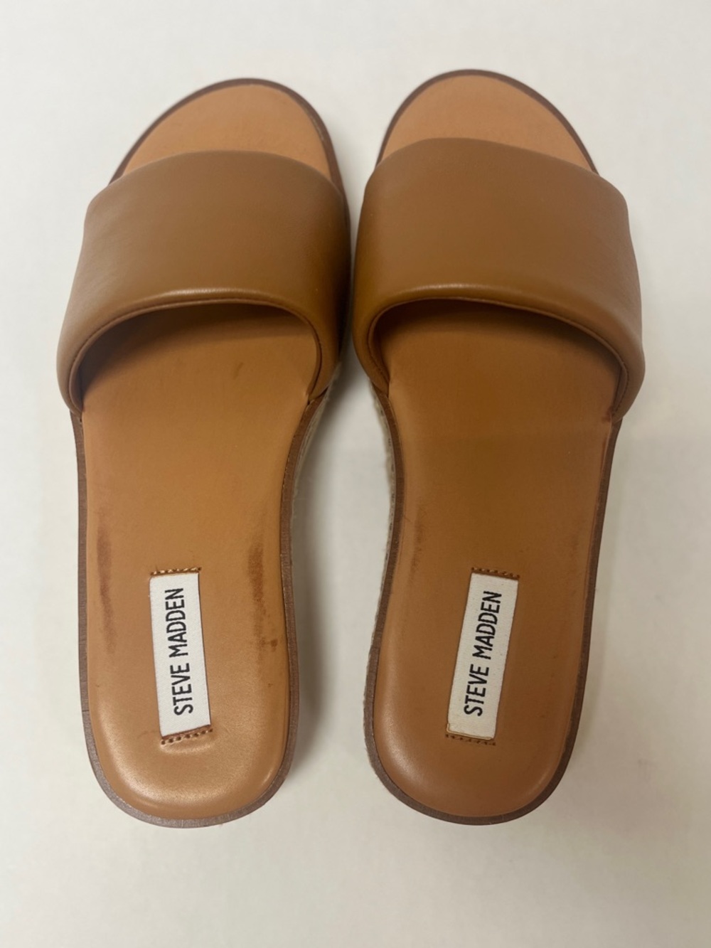 Steve Madden Brown Padded Slide Sandals - Picture 2 of 3